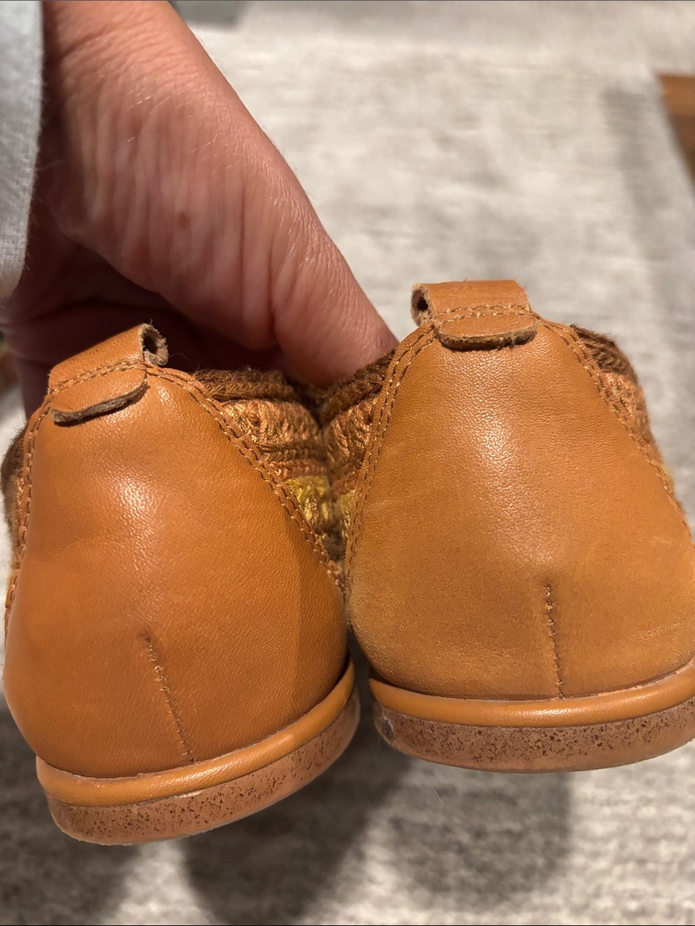 Lucky Brand Brown and Yellow Crochet Slip-On Flats 7.5 - Picture 4 of 7